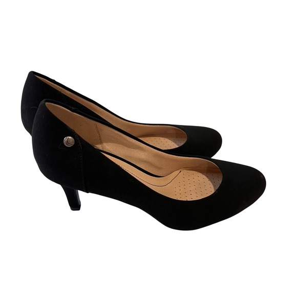 Life Stride Black Kitten Heel Pumps Soft System Comfort Work Career Shoes - Picture 1 of 13